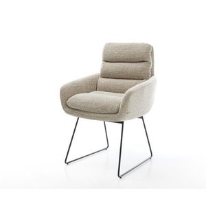 Jídelní židle Abelia-Flex s područkami látka Měkký béžová tenká obraz