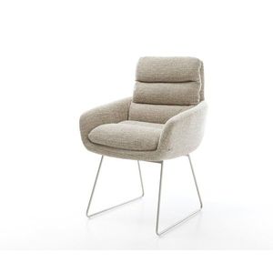 Jídelní židle Abelia-Flex s područkami látka Měkký béžová tenká obraz