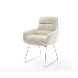 Jídelní židle Abelia-Flex s područkami plyšový manšestr krémová obraz