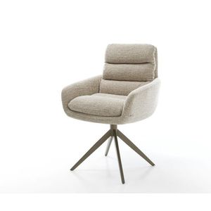 Jídelní židle Abelia-Flex s područkami látka Měkký béžová obraz