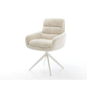Jídelní židle Abelia-Flex s područkami plyšový manšestr krémová obraz