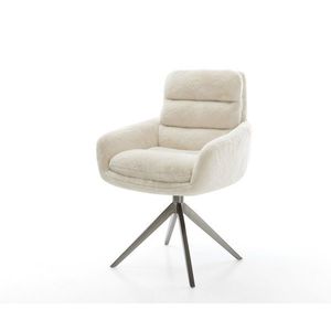 Jídelní židle Abelia-Flex s područkami plyšový manšestr krémová obraz