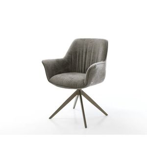 Jídelní židle Keila-Flex s područkami bouclé měkký tmavě béžová obraz