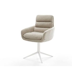 Jídelní židle Abelia-Flex s područkami látka Měkký béžová obraz