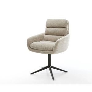 Jídelní židle Abelia-Flex s područkami látka Měkký béžová obraz