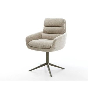 Jídelní židle Abelia-Flex s područkami látka Měkký béžová obraz