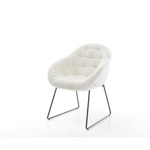 Jídelní židle Gaio-Flex bouclé měkký béžová tenká podnož černá obraz