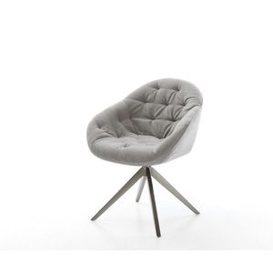 Jídelní židle Gaio-Flex tkanina Měkký šedá křížová podnož obraz