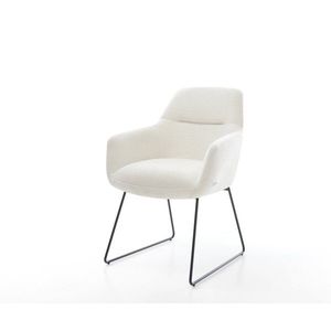 Jídelní židle Pejo-Flex bouclé měkký béžová tenká podnož černá obraz