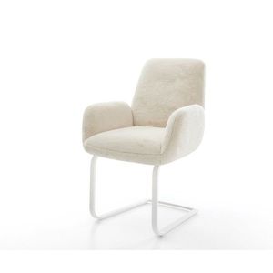 Jídelní židle Zoa-Flex plyšový manšestr krémovo-bílá jídelní obraz