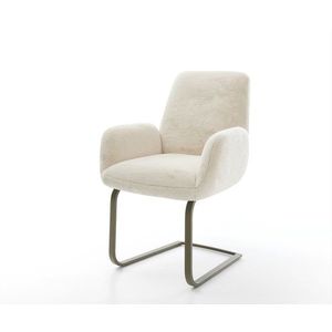 Jídelní židle Zoa-Flex plyšový manšestr krémovo-bílá jídelní obraz