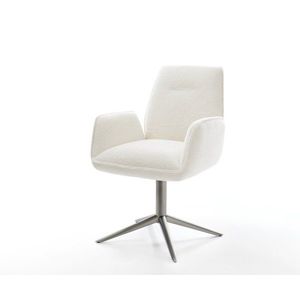 Jídelní židle Zoa-Flex bouclé měkký béžová podnož grafit 360° obraz