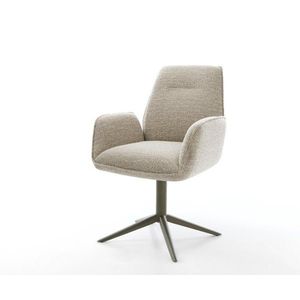 Jídelní židle Zoa-Flex látka Měkký béžová křížová podnož obraz