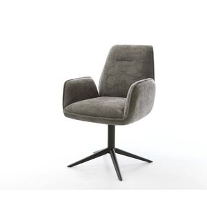 Jídelní židle Zoa-Flex bouclé měkký tmavě béžová křížová podnož obraz