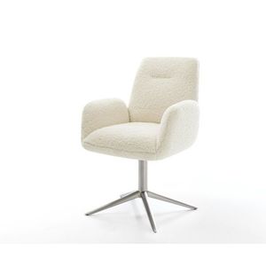 Jídelní židle Zoa-Flex plyšový manšestr béžová křížová podnož obraz