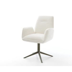 Jídelní židle Zoa-Flex bouclé měkký béžová podnož kříž titanová obraz