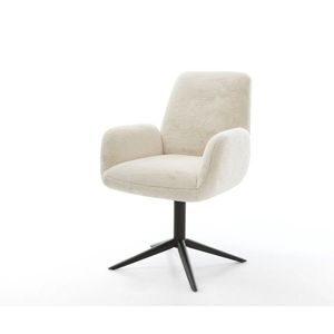 Jídelní židle Zoa-Flex plyšový manšestr krémová bílá křížová obraz