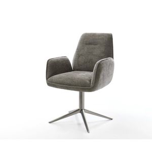 Jídelní židle Zoa-Flex bouclé měkký tmavě béžová křížová podnož obraz