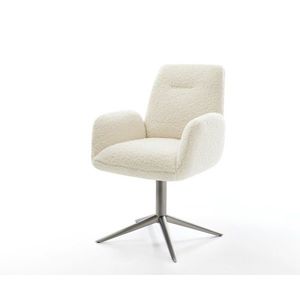 Jídelní židle Zoa-Flex plyšový manšestr béžová křížová podnož obraz