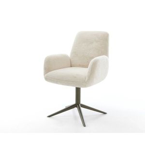 Jídelní židle Zoa-Flex plyšový manšestr krémová bílá podnož obraz