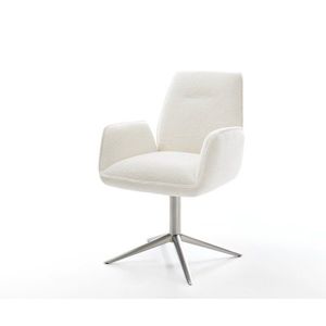 Jídelní židle Zoa-Flex bouclé měkký béžová podnož křížová obraz