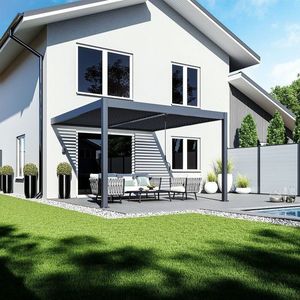 Bioklimatická pergola INTRO DUO 4x4 m ke stěně Rojaplast obraz