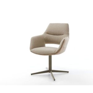 Jídelní židle Yago-Flex s područkami kombinace materiálů tmavě obraz