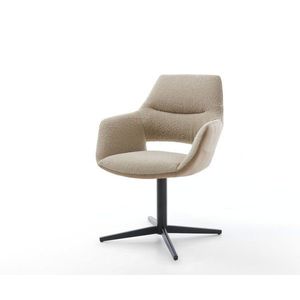 Jídelní židle Yago-Flex s područkami kombinace materiálů tmavě obraz