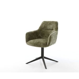 Jídelní židle Pejo-Flex žinylka olivová podnož černá 360° obraz