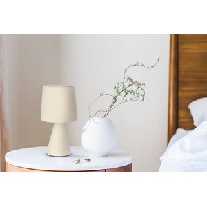 SATTI béžová keramická stolní lampa se stínidlem E14 1x40W klasická elegantní dekorativní do obývacího pokoje, ložnice, kanceláře obraz