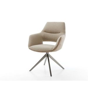 Jídelní židle Yago-Flex s područkami mix materiálů béžová obraz