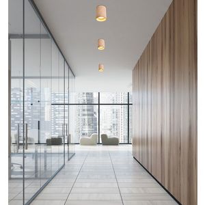 Dřevěná stropní lampa 7, 9x10cm 1xGU10 trubice obraz