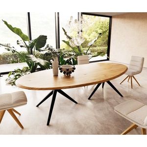 Jídelní stůl Edge oval 280x130x2, 5 přírodní dub podnož Estelar obraz