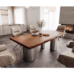 Jídelní stůl Edge 200x100 XL Akácie hnědá Troa nerezová ocel obraz