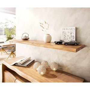 Nástěnná police Live Edge 145 cm akácie přírodní masivní obraz