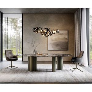 Jídelní stůl Edge Oval 280x130 keramika Iris FMG Agatablack obraz