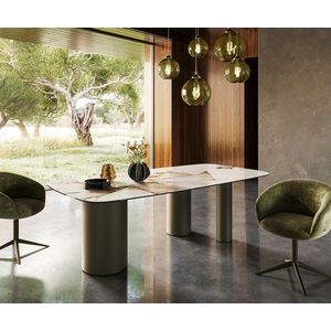 Jídelní stůl Edge oválný 240x120 keramika Iris FmG Patagonia obraz