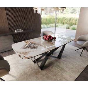 Jídelní stůl Edge Boot 200x100 keramika Minas Melange bílo obraz