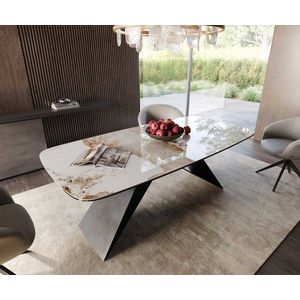 Jídelní stůl Edge Boot 200x100 keramika Minas Melange bílo obraz