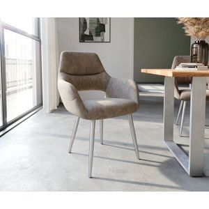 Jídelní židle Yago-Flex zúžená podnož nerezová ocel mikrovlákno obraz