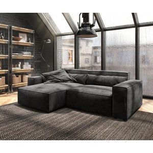 Rohová pohovka Sirpio D 250x155 cm mikrovlákno černá variabilní obraz