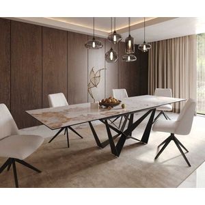 Jídelní stůl Edge 200-300x100 keramika Minas Melange bílo obraz