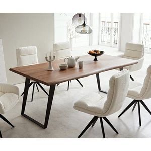 Jídelní stůl Edge 200x100 Akácie tmavá Metal Sloping obraz