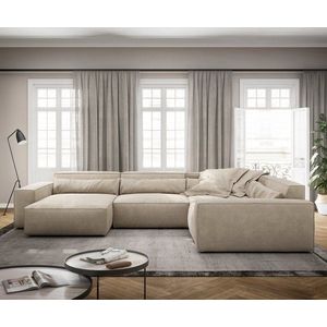 Pohovka ve tvaru "U" Sirpio XL 360x260 cm manšestr béžová obraz