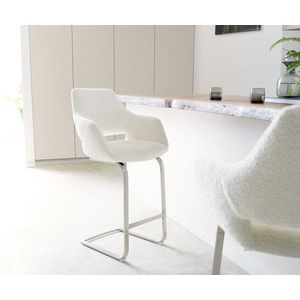 Barová židle Yago-Flex konzolová podnož plochá nerezová ocel obraz