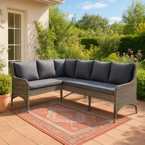 Zahradní rohové pohovky 2 ks polyratan šedé obraz