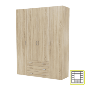 Šatní skříň GWEN 70429 Tempo Kondela obraz