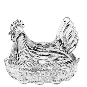 Crystal Bohemia Skleněná dóza SLEPIČKA 215 mm obraz