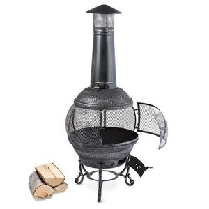 Blumfeldt Flavius, zahradní krb, litina, 140 cm, stříbrný obraz