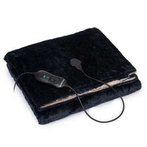 Klarstein Dr. Watson SuperSoft, výhřevná deka, 120 W, 180 x 130 cm, chlupatý plyš, béžová/tmavěmodrá obraz